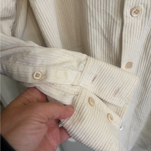 AYR size L ivory Deep End Cordoroy shirt. Super soft. Layer with texture. - Picture 7 of 10